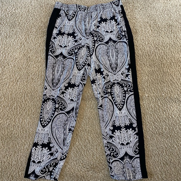 Chico's Pants - NWT Chico's Seville Paisley Black White Pull On Pants